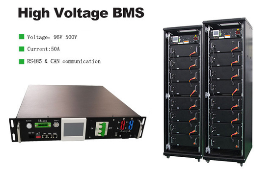 96S BMS Sistema de Gerenciamento de Bateria Lifepo4 BMS 120V 144V 192V 240V 384V 480V 50A BMS de relevo com comunicação CAN RS485