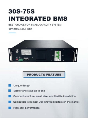 BMS de alta tensão 75S 240V 50A BMS integrado com função paralela para bateria de lítio solução de energia para BESS
