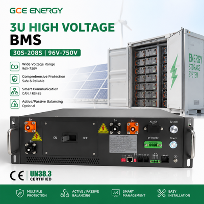 Sistema de Gerenciamento de Bateria de Lítio de Alta Tensão GCE Master Slave HV BMS 120S 144S 160S 192S 120V-750V 125A para Sistema de Armazenamento de Energia Solar ESS BESS